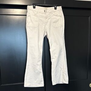 Anthropologie Pilcro Ivory White Corduroy Flare Jeans